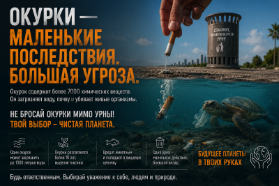 Окурки важный фактор загрязнения природы в Сочи
